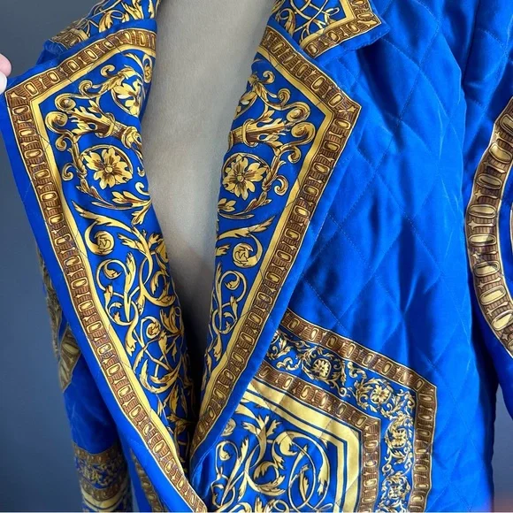 Vintage Adam Douglas Adrianna Papell Silk Quilted Baroque Blazer Jacket - Picture 4 of 14